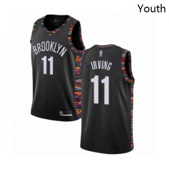 Youth Brooklyn Nets 11 Kyrie Irving Swingman Black Basketball Jersey 2018 19 City Edition